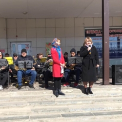 Концертно-духовой оркестр на открытии Весенней сельскохозяйственной ярмарке